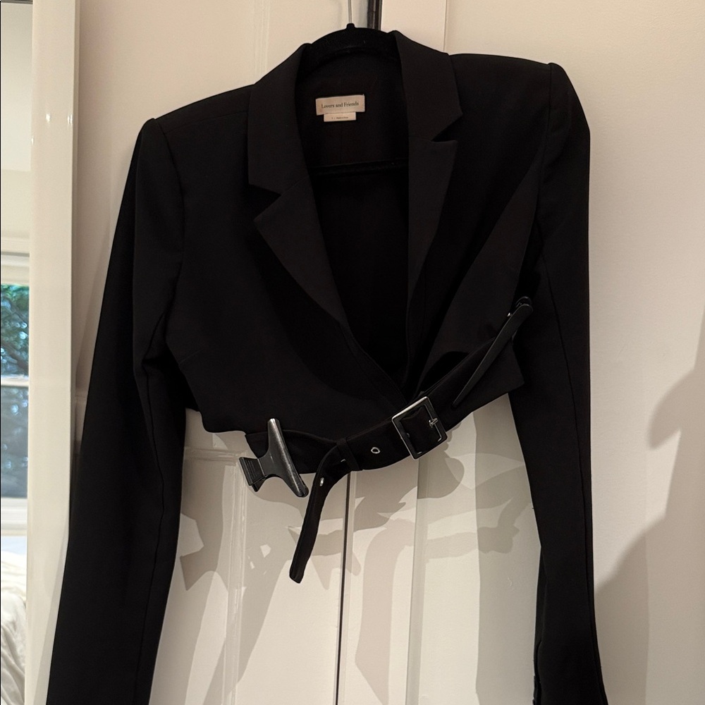 Lovers and friends set from Revolve - Black Women's Jacket with Belt